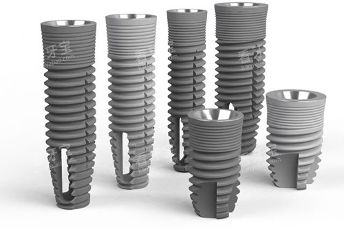 不同型号种植体模型示意图 不同型号种植体模型示意图