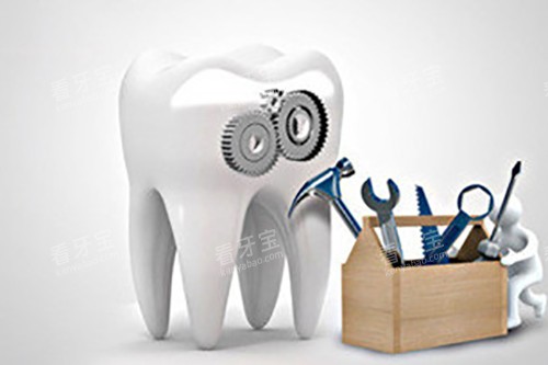 牙齿修理卡通示意图 牙齿修理卡通示意图