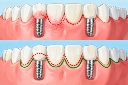 种植牙植入口腔对比展示图 种植牙植入口腔对比展示图