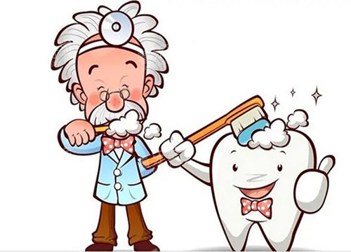 牙齿清洁卡通示意图 牙齿清洁卡通示意图